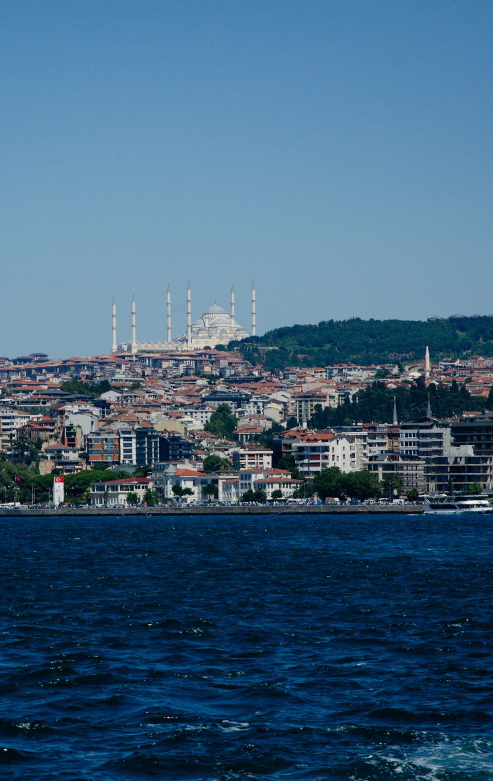 Istanbul mosque skyline viewed across the Bosphorus
